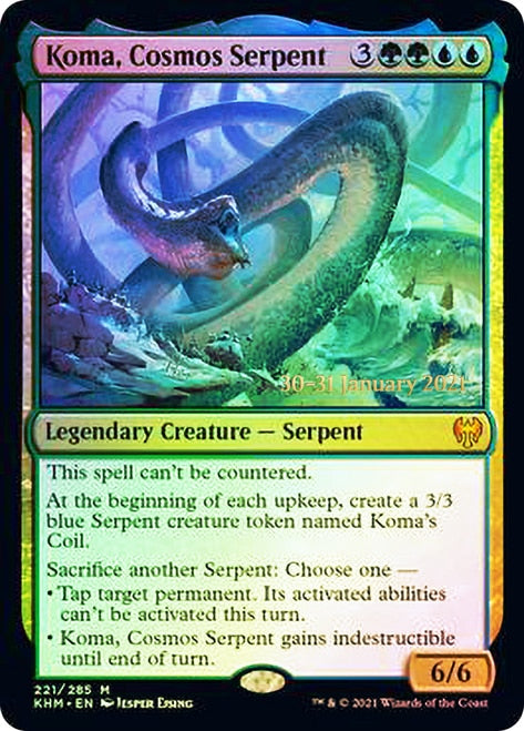 Koma, Cosmos Serpent [Kaldheim Prerelease Promos] | Dragon's Lair Comics and Fantasy Houston TX