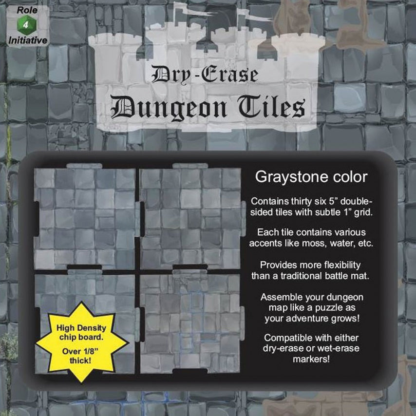 Dry-Erase Dungeon Tiles: Graystone 5 Inch | Dragon's Lair Comics and Fantasy Houston TX