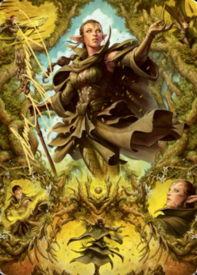 Nissa of Shadowed Boughs 2 Art Card (Gold-Stamped Signature) [Zendikar Rising Art Series] | Dragon's Lair Comics and Fantasy Houston TX