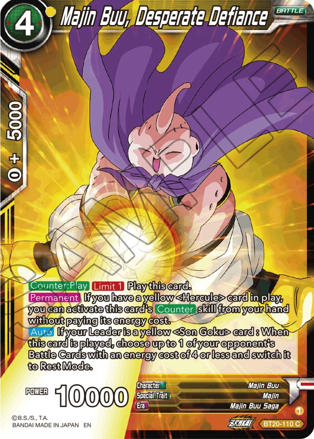 Majin Buu, Desperate Defiance (BT20-110) [Power Absorbed] | Dragon's Lair Comics and Fantasy Houston TX