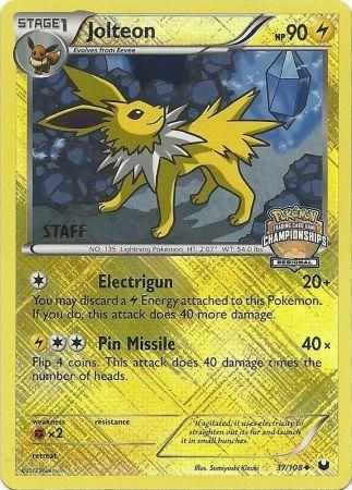 Jolteon (37/108) (Regional Championship 2013 Promo Staff) [Black & White: Dark Explorers] | Dragon's Lair Comics and Fantasy Houston TX