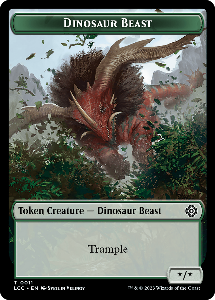 Dinosaur Beast // Dinosaur Double-Sided Token [The Lost Caverns of Ixalan Commander Tokens] | Dragon's Lair Comics and Fantasy Houston TX