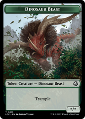 Dinosaur Beast // Dinosaur Double-Sided Token [The Lost Caverns of Ixalan Commander Tokens] | Dragon's Lair Comics and Fantasy Houston TX