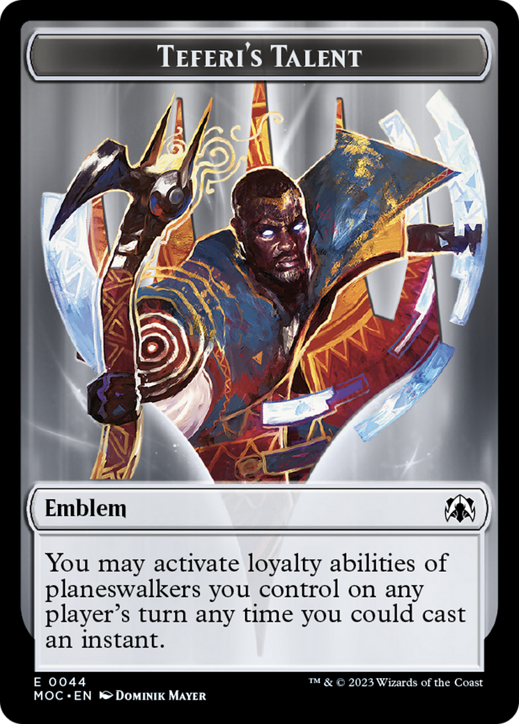 Phyrexian Myr // Teferi's Talent Emblem Double-Sided Token [March of the Machine Tokens] | Dragon's Lair Comics and Fantasy Houston TX