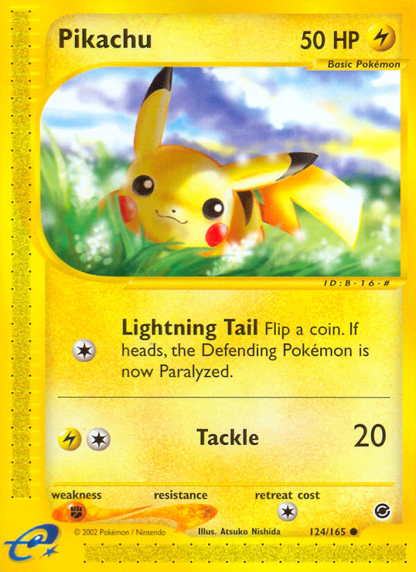 Pikachu (124/165) [Expedition: Base Set] | Dragon's Lair Comics and Fantasy Houston TX