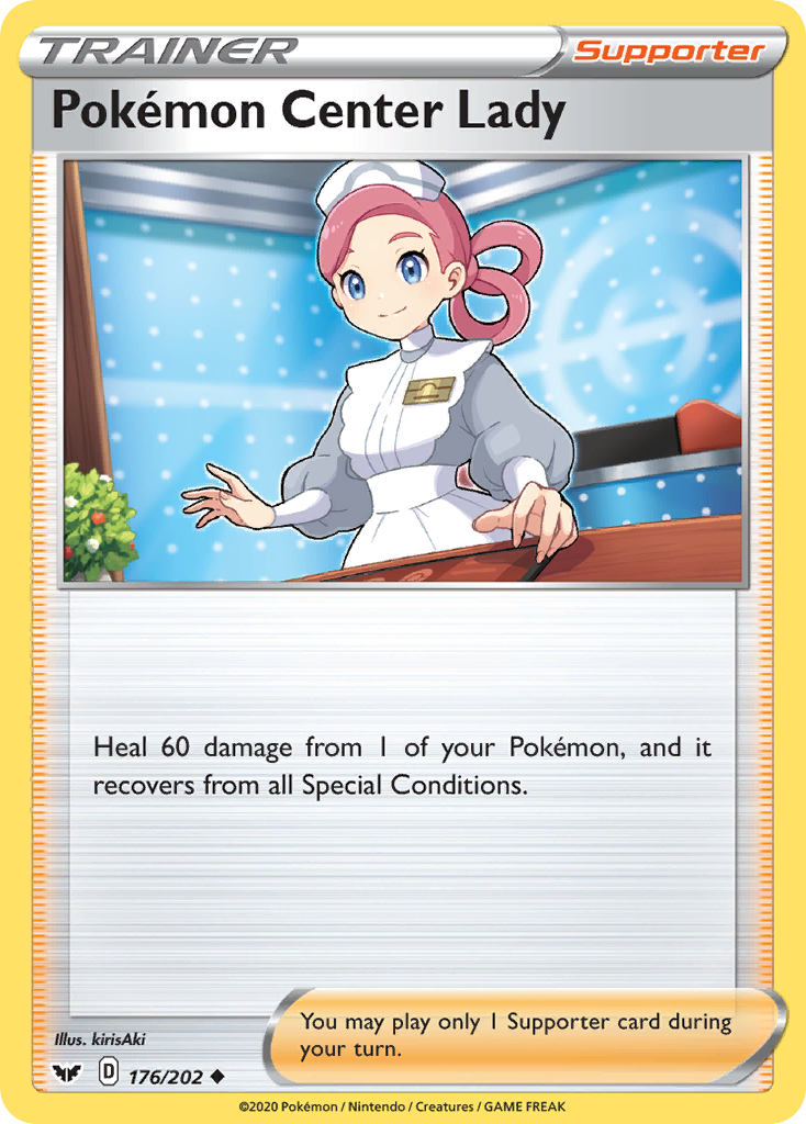 Pokemon Center Lady (176/202) [Sword & Shield: Base Set] | Dragon's Lair Comics and Fantasy Houston TX