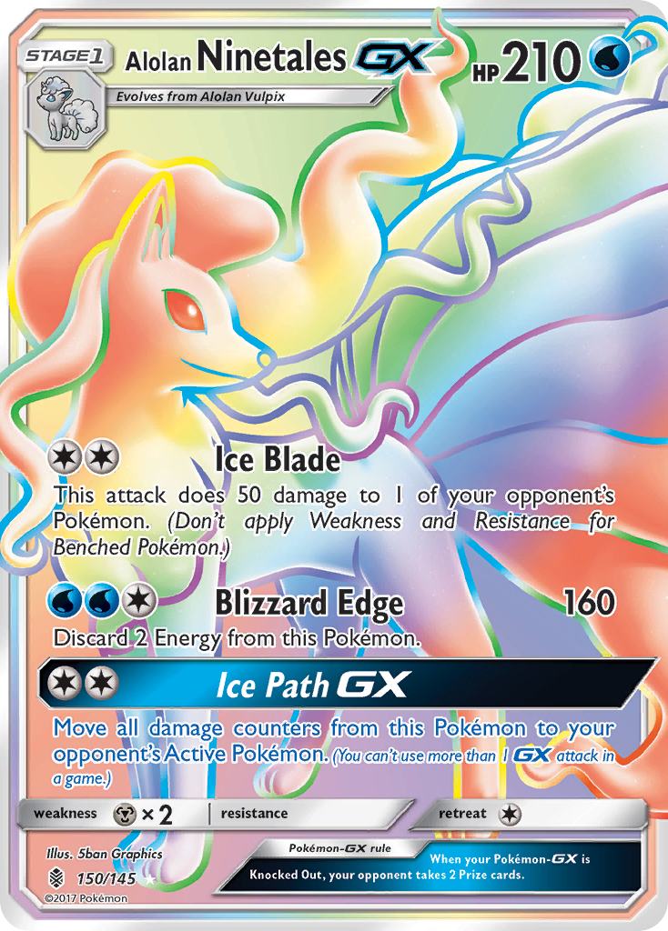 Alolan Ninetales GX (150/145) [Sun & Moon: Guardians Rising] | Dragon's Lair Comics and Fantasy Houston TX