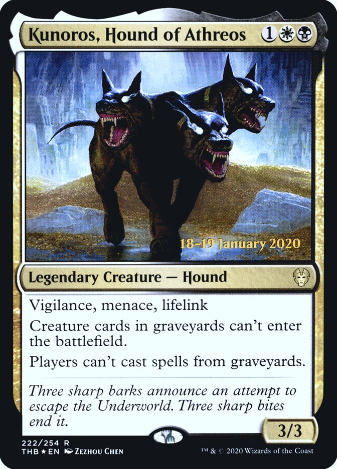 Kunoros, Hound of Athreos [Theros Beyond Death Prerelease Promos] | Dragon's Lair Comics and Fantasy Houston TX