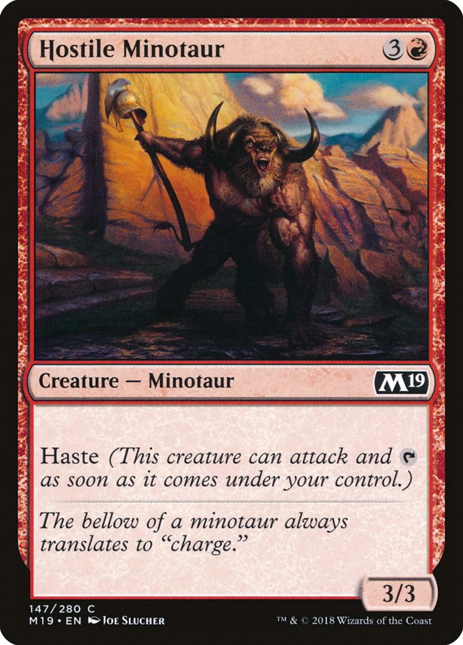 Hostile Minotaur [Core Set 2019] | Dragon's Lair Comics and Fantasy Houston TX