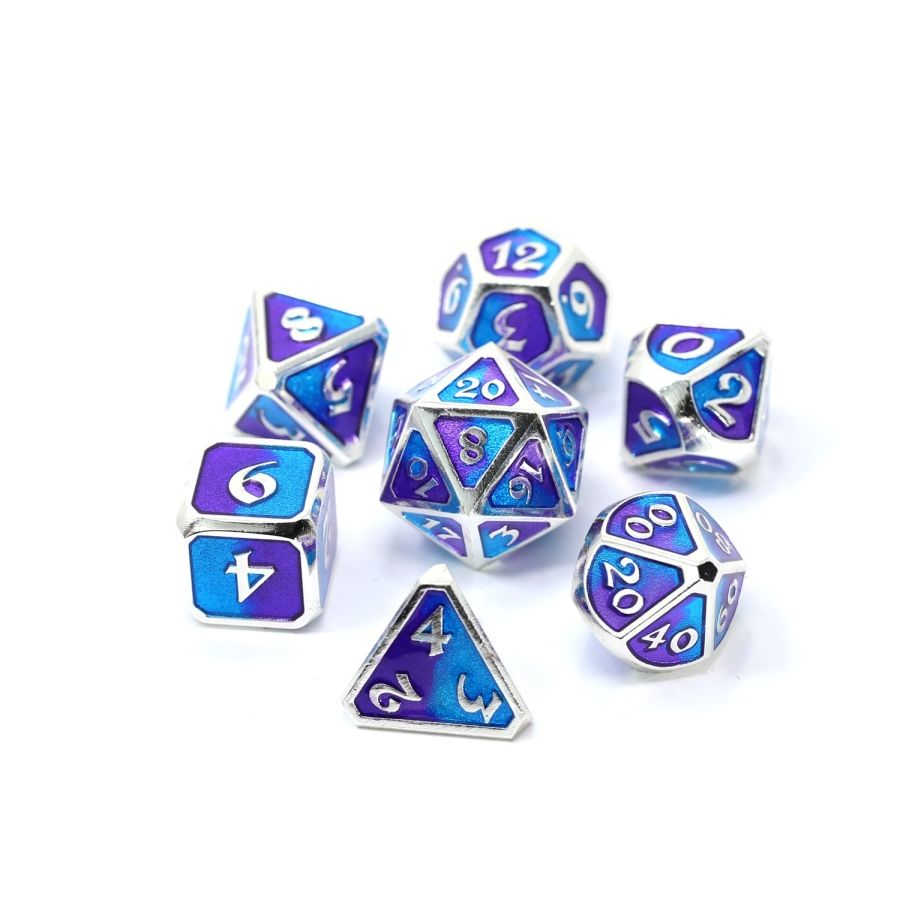 SPELLBINDER METAL 7CT POLY DICE SET - NIGHTFALL (PURPLE/BLUE) | Dragon's Lair Comics and Fantasy Houston TX