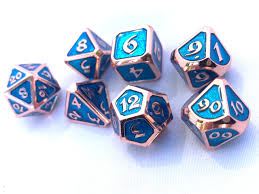 Die Hard Dice Mythica Copper Aquamarine Poly 7 Set | Dragon's Lair Comics and Fantasy Houston TX