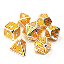 Die Hard Dice Mythica Platinum Topaz Poly 7 Set | Dragon's Lair Comics and Fantasy Houston TX