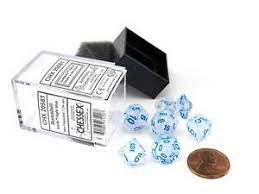 Chessex Borealis Mini Icicle With Light Blue Luminary Poly 7 Set | Dragon's Lair Comics and Fantasy Houston TX