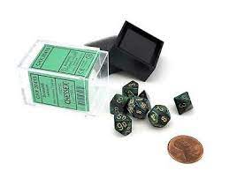 Chessex Scarab Mini Jade With Gold Poly 7 Set | Dragon's Lair Comics and Fantasy Houston TX