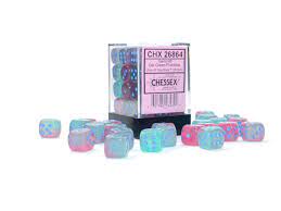 Gemini: 12mm d6 Gel Green-Pink/blue Luminary Dice Block | Dragon's Lair Comics and Fantasy Houston TX