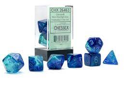 Gemini: Poly Blue-Blue/light blue Luminary 7-Die Set | Dragon's Lair Comics and Fantasy Houston TX