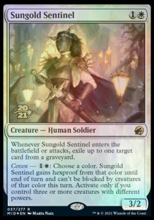 Sungold Sentinel [Innistrad: Midnight Hunt Prerelease Promos] | Dragon's Lair Comics and Fantasy Houston TX