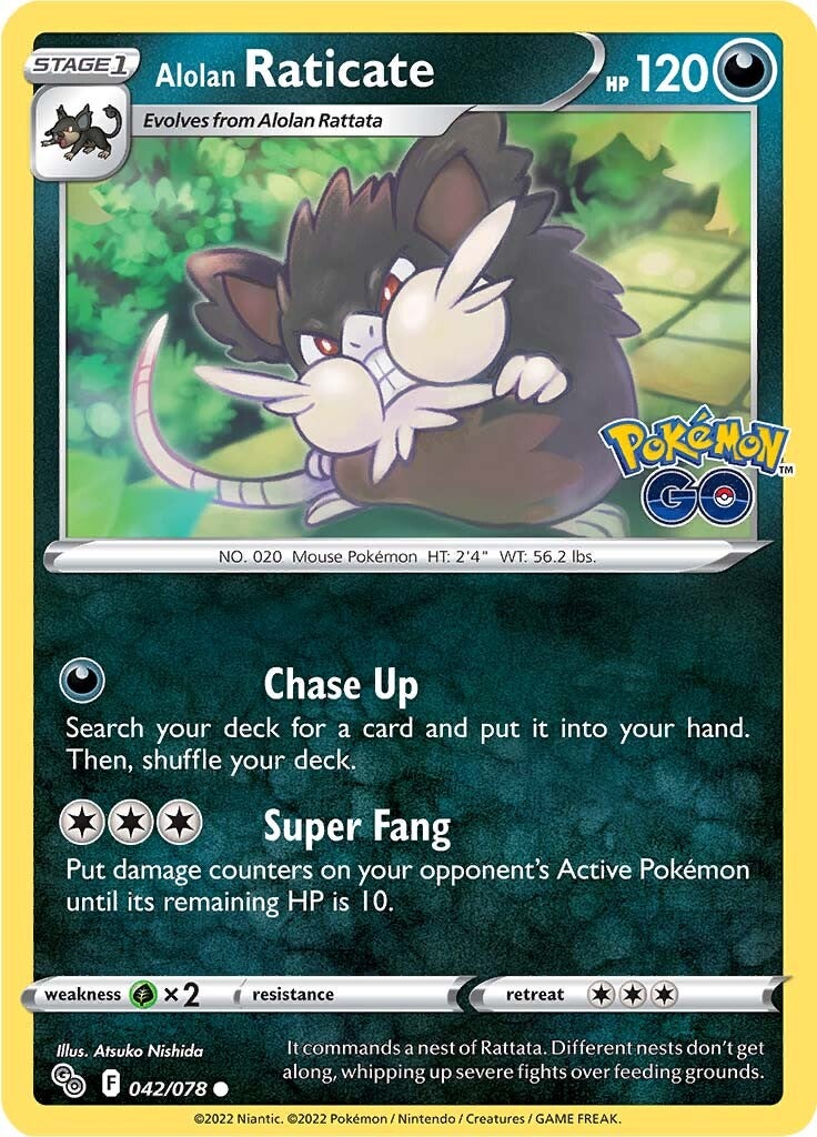 Alolan Raticate (042/078) [Pokémon GO] | Dragon's Lair Comics and Fantasy Houston TX