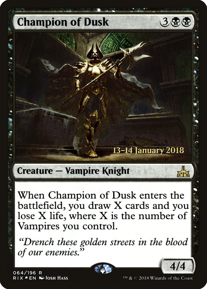 Champion of Dusk [Rivals of Ixalan Prerelease Promos] | Dragon's Lair Comics and Fantasy Houston TX