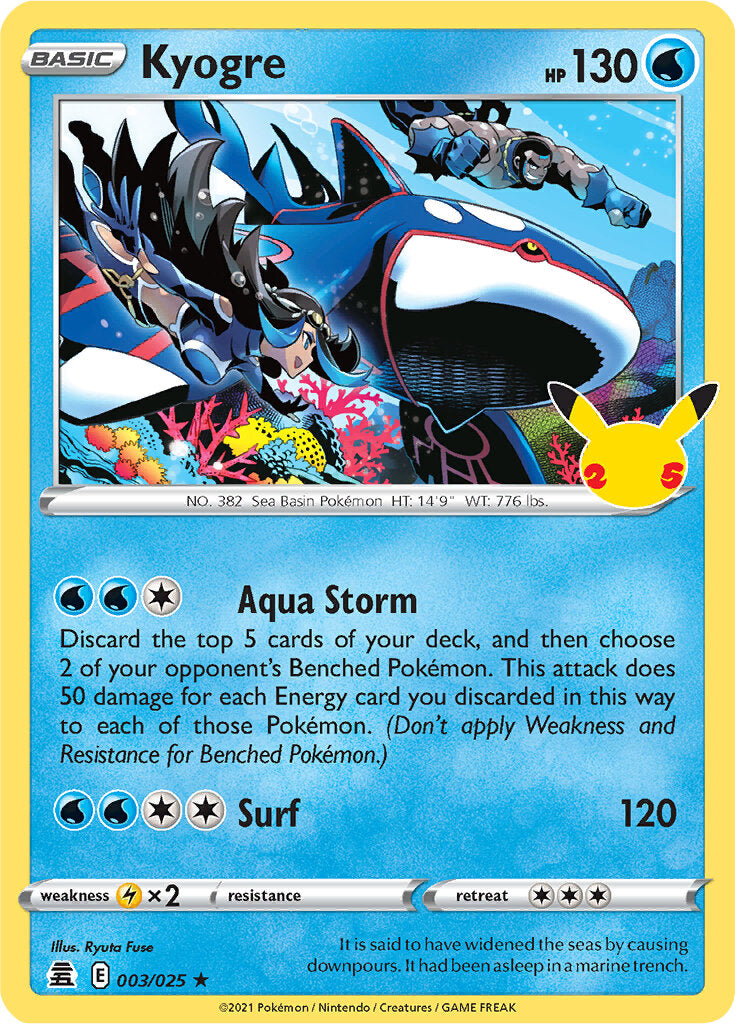 Kyogre (003/025) [Celebrations: 25th Anniversary] | Dragon's Lair Comics and Fantasy Houston TX