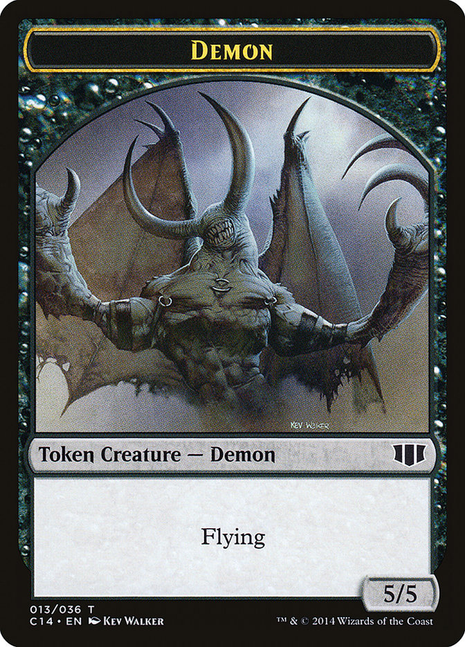 Demon (013/036) // Zombie (016/036) Double-Sided Token [Commander 2014 Tokens] | Dragon's Lair Comics and Fantasy Houston TX