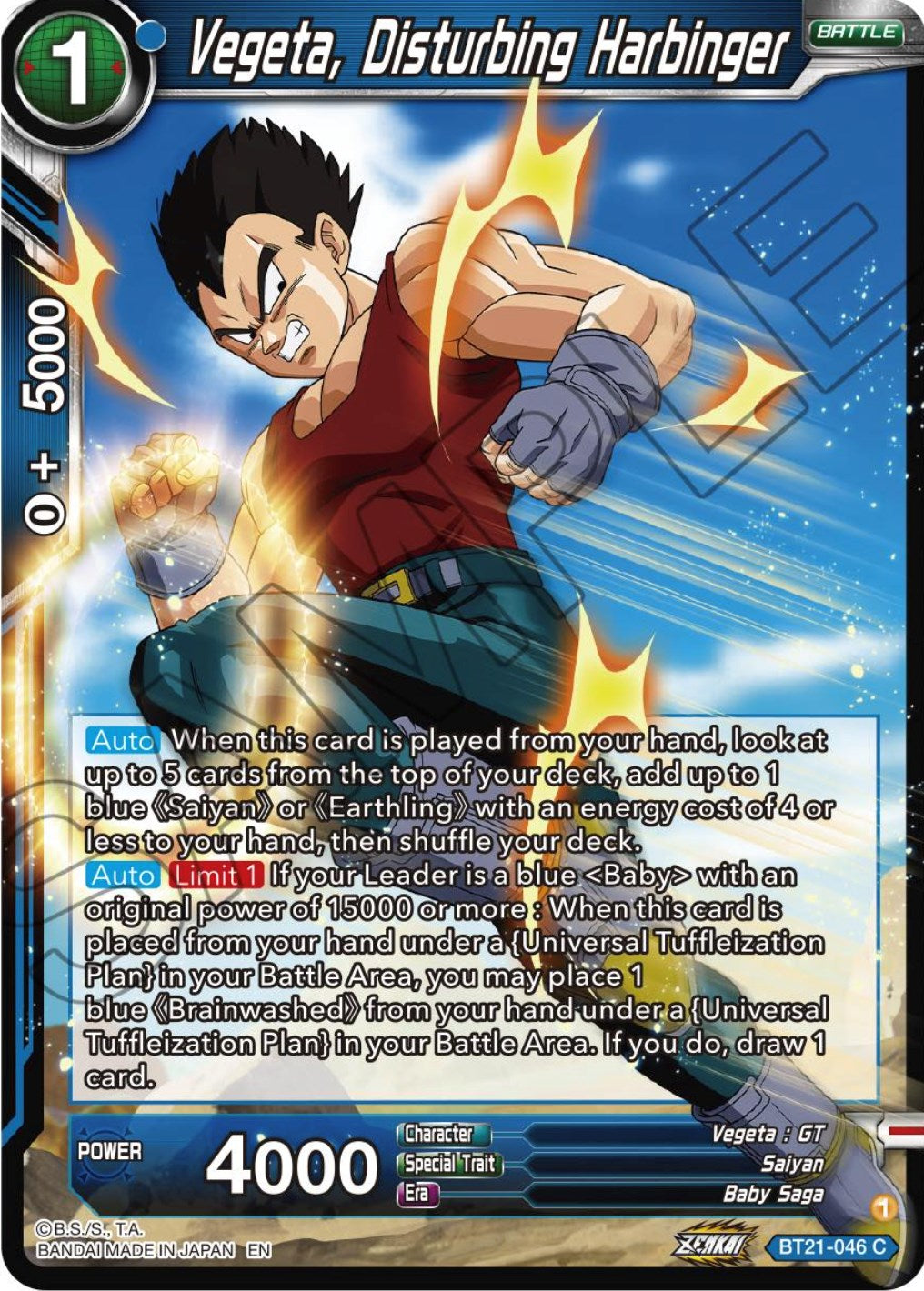 Vegeta, Disturbing Harbinger (BT21-046) [Wild Resurgence] | Dragon's Lair Comics and Fantasy Houston TX