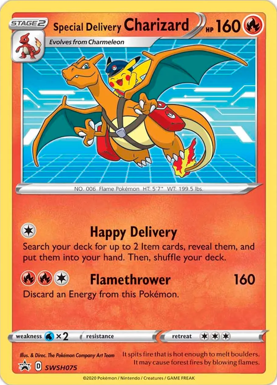 Special Delivery Charizard (SWSH075) [Sword & Shield: Black Star Promos] | Dragon's Lair Comics and Fantasy Houston TX