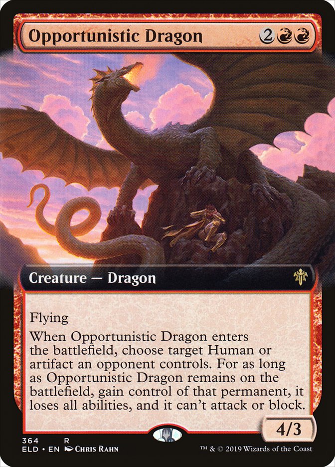 Opportunistic Dragon (Extended Art) [Throne of Eldraine] | Dragon's Lair Comics and Fantasy Houston TX