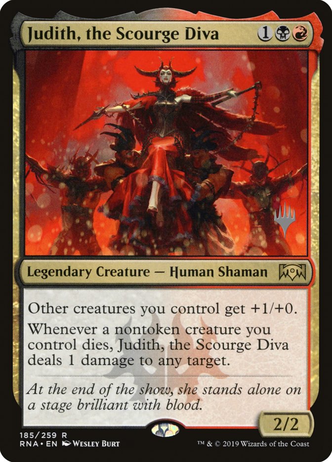 Judith, the Scourge Diva (Promo Pack) [Ravnica Allegiance Promos] | Dragon's Lair Comics and Fantasy Houston TX