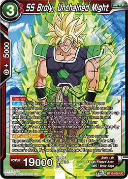 SS Broly, Unchained Might (Uncommon) (BT13-025) [Supreme Rivalry] | Dragon's Lair Comics and Fantasy Houston TX