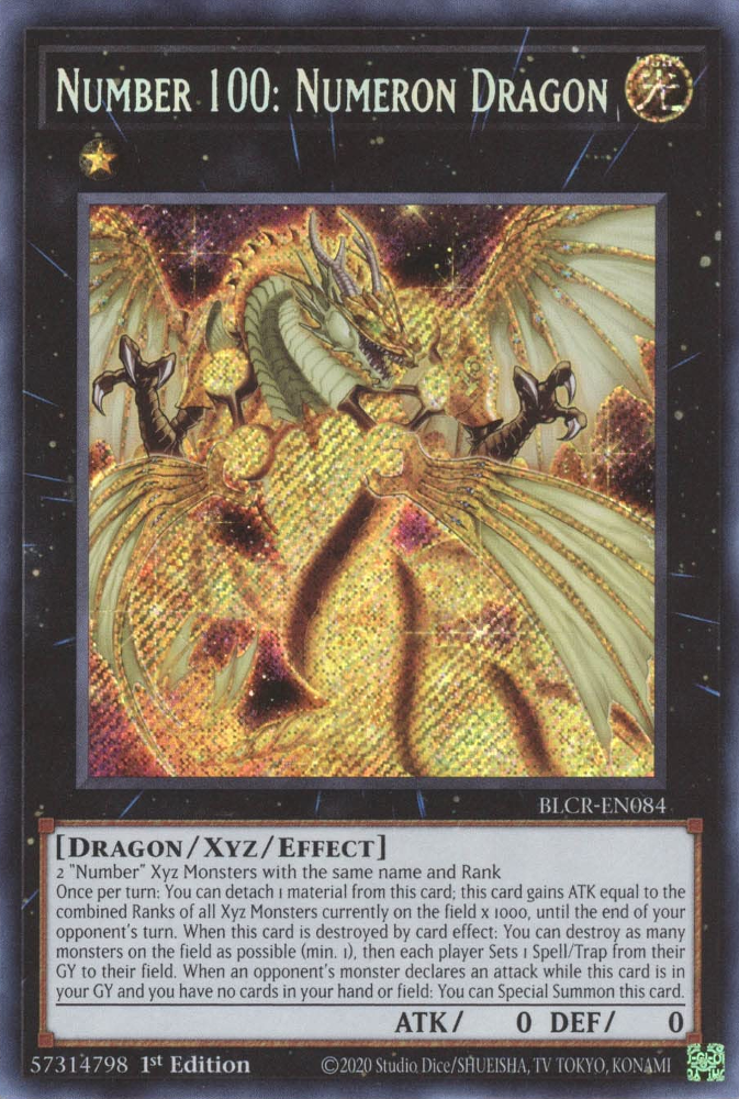 Number 100: Numeron Dragon [BLCR-EN084] Secret Rare | Dragon's Lair Comics and Fantasy Houston TX