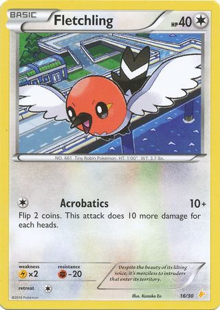 Fletchling (16/30) [XY: Trainer Kit 3 - Pikachu Libre] | Dragon's Lair Comics and Fantasy Houston TX