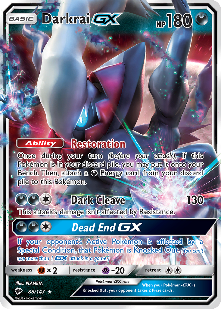 Darkrai GX (88/147) [Sun & Moon: Burning Shadows] | Dragon's Lair Comics and Fantasy Houston TX