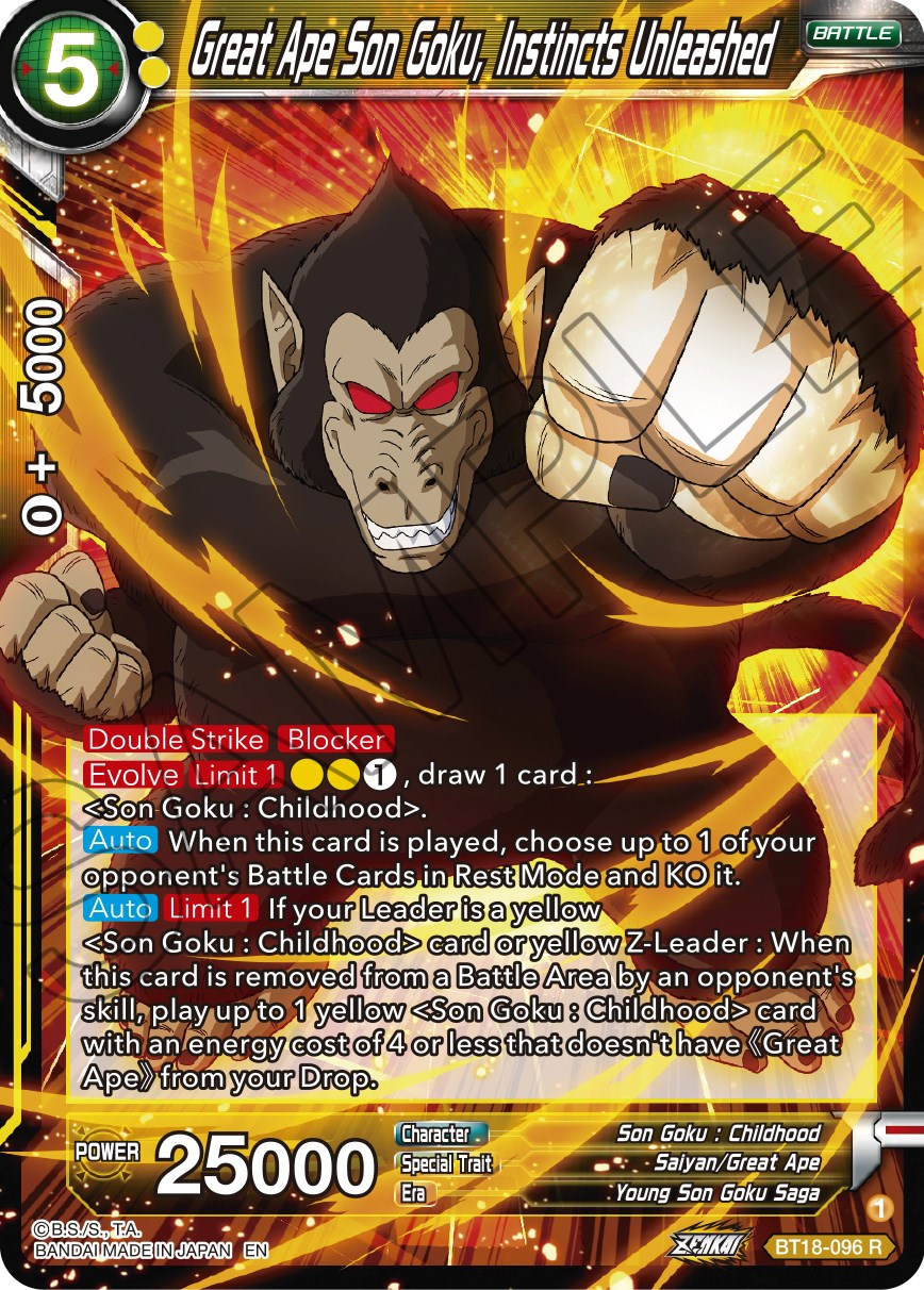 Great Ape Son Goku, Instincts Unleashed (BT18-096) [Dawn of the Z-Legends] | Dragon's Lair Comics and Fantasy Houston TX