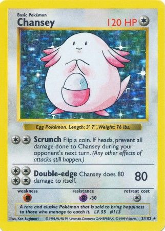 Chansey (3/102) [Base Set Shadowless Unlimited] | Dragon's Lair Comics and Fantasy Houston TX