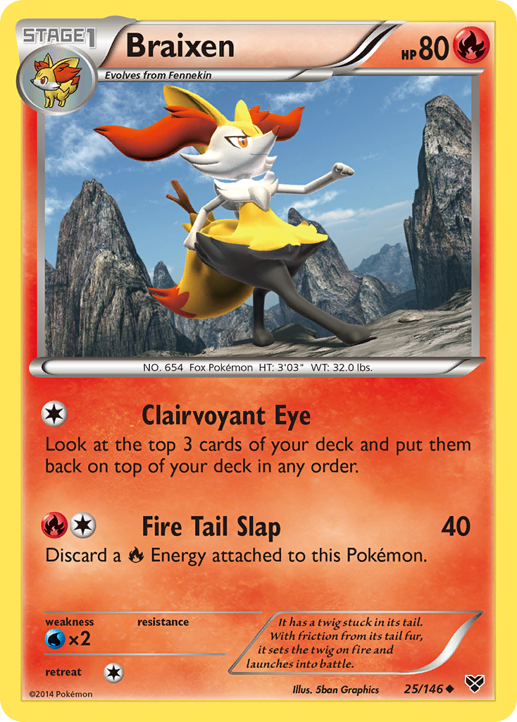 Braixen (25/146) [XY: Base Set] | Dragon's Lair Comics and Fantasy Houston TX