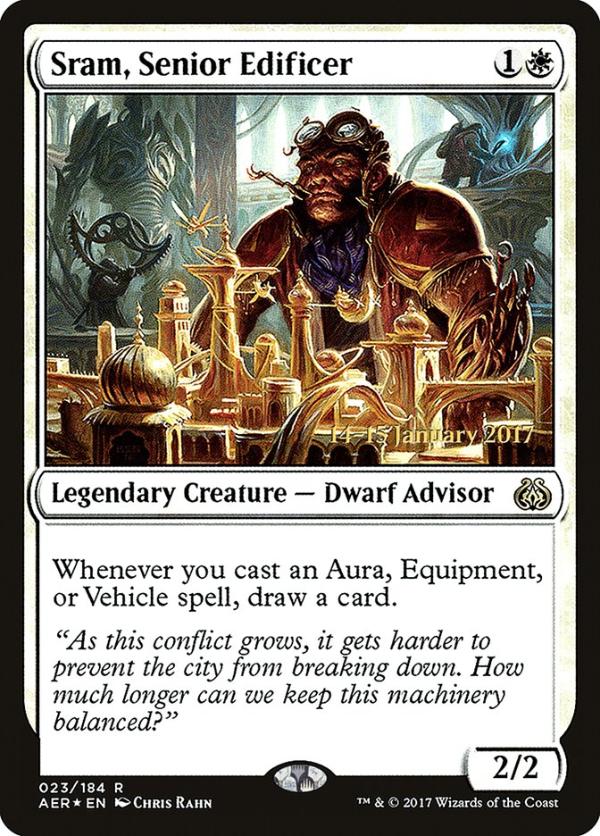 Sram, Senior Edificer [Aether Revolt Prerelease Promos] | Dragon's Lair Comics and Fantasy Houston TX