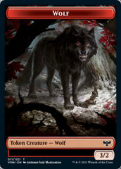 Wolf (011) // Treasure Double-Sided Token [Innistrad: Crimson Vow Tokens] | Dragon's Lair Comics and Fantasy Houston TX