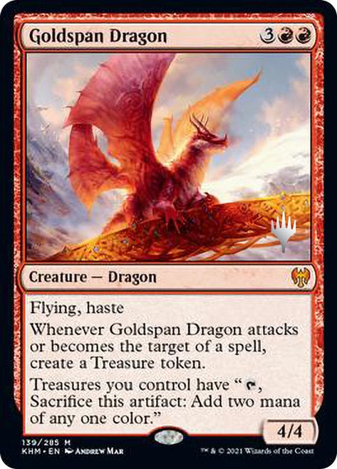 Goldspan Dragon (Promo Pack) [Kaldheim Promos] | Dragon's Lair Comics and Fantasy Houston TX