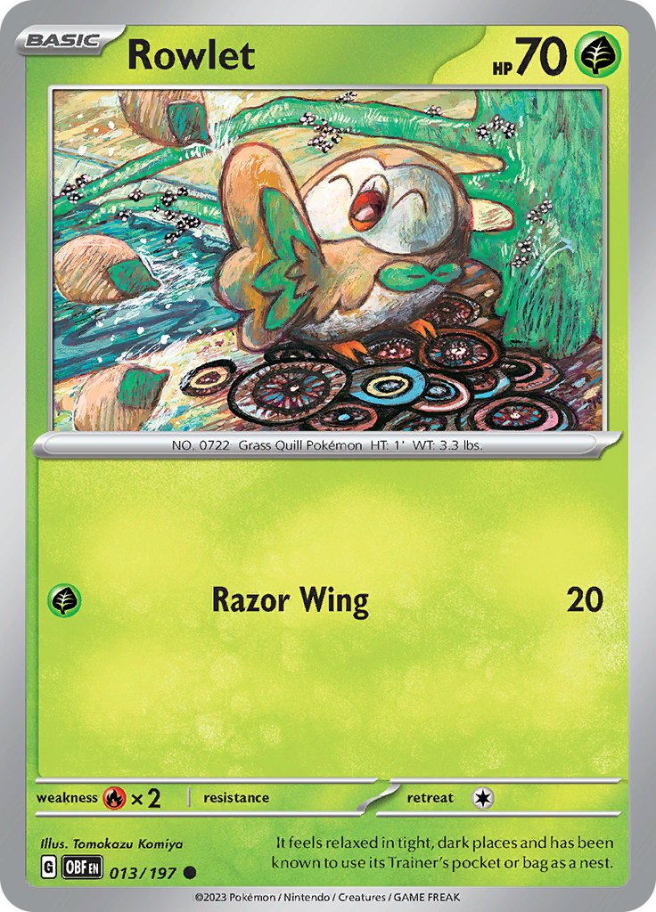 Rowlet (013/197) [Scarlet & Violet: Obsidian Flames] | Dragon's Lair Comics and Fantasy Houston TX