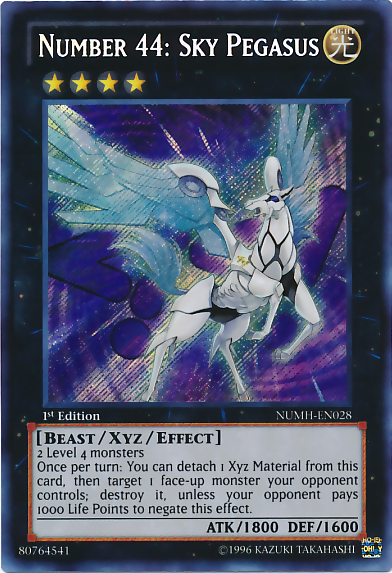 Number 44: Sky Pegasus [NUMH-EN028] Secret Rare | Dragon's Lair Comics and Fantasy Houston TX