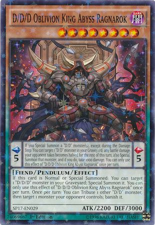 D/D/D Oblivion King Abyss Ragnarok [SP17-EN029] Starfoil Rare | Dragon's Lair Comics and Fantasy Houston TX