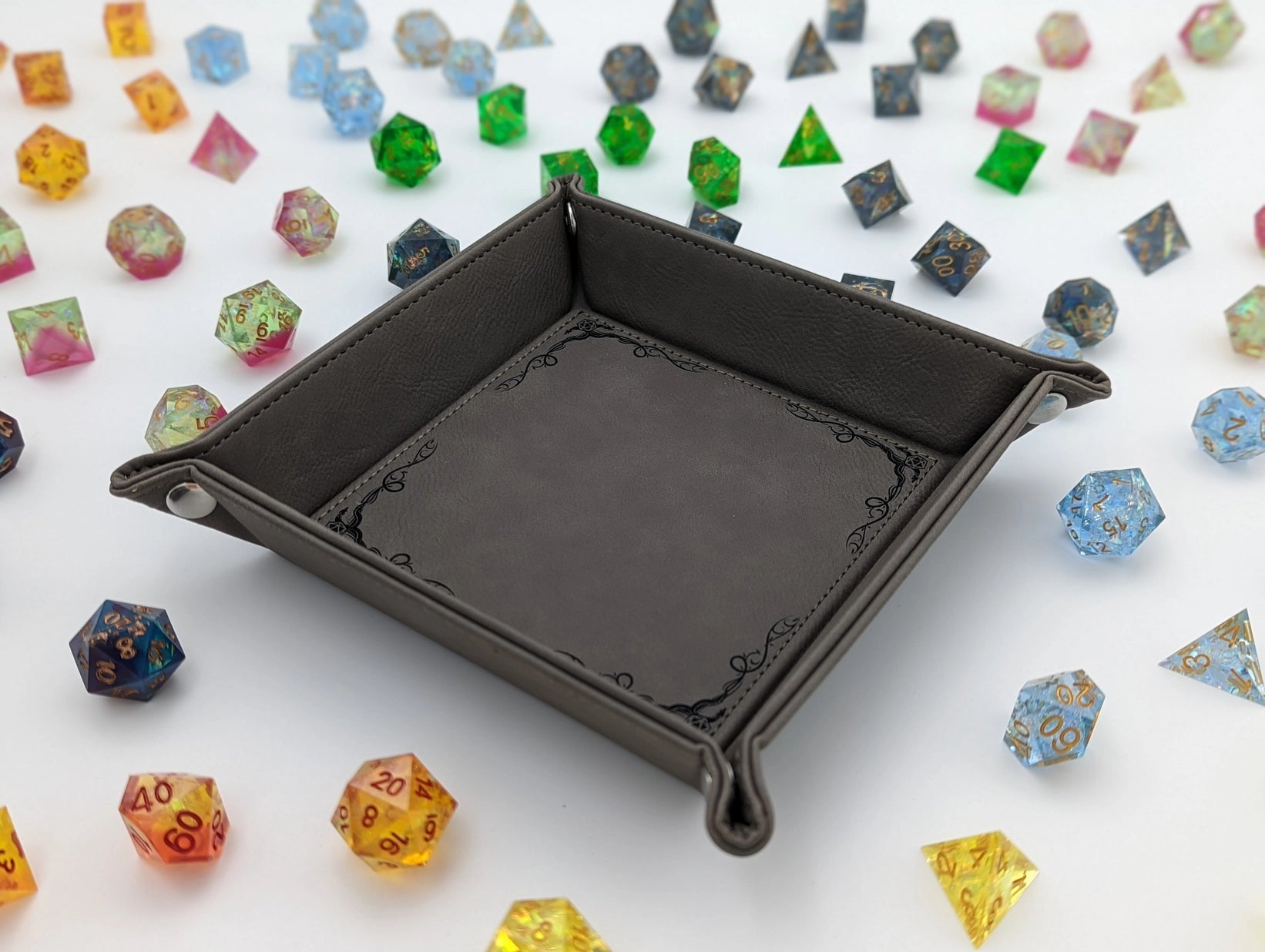 NTSD Gaming Square Leatherette Dice Tray, Assorted Styles | Dragon's Lair Comics and Fantasy Houston TX