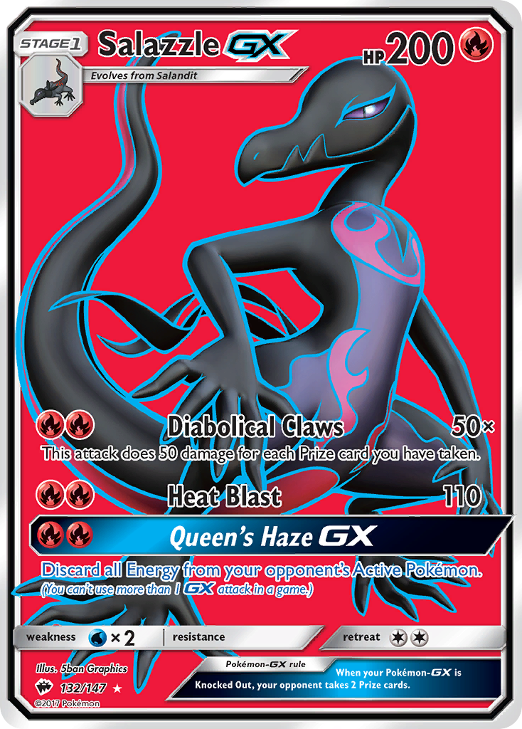 Salazzle GX (132/147) [Sun & Moon: Burning Shadows] | Dragon's Lair Comics and Fantasy Houston TX