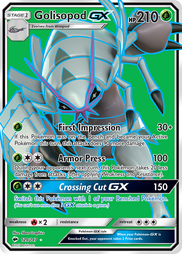 Golisopod GX (129/147) [Sun & Moon: Burning Shadows] | Dragon's Lair Comics and Fantasy Houston TX