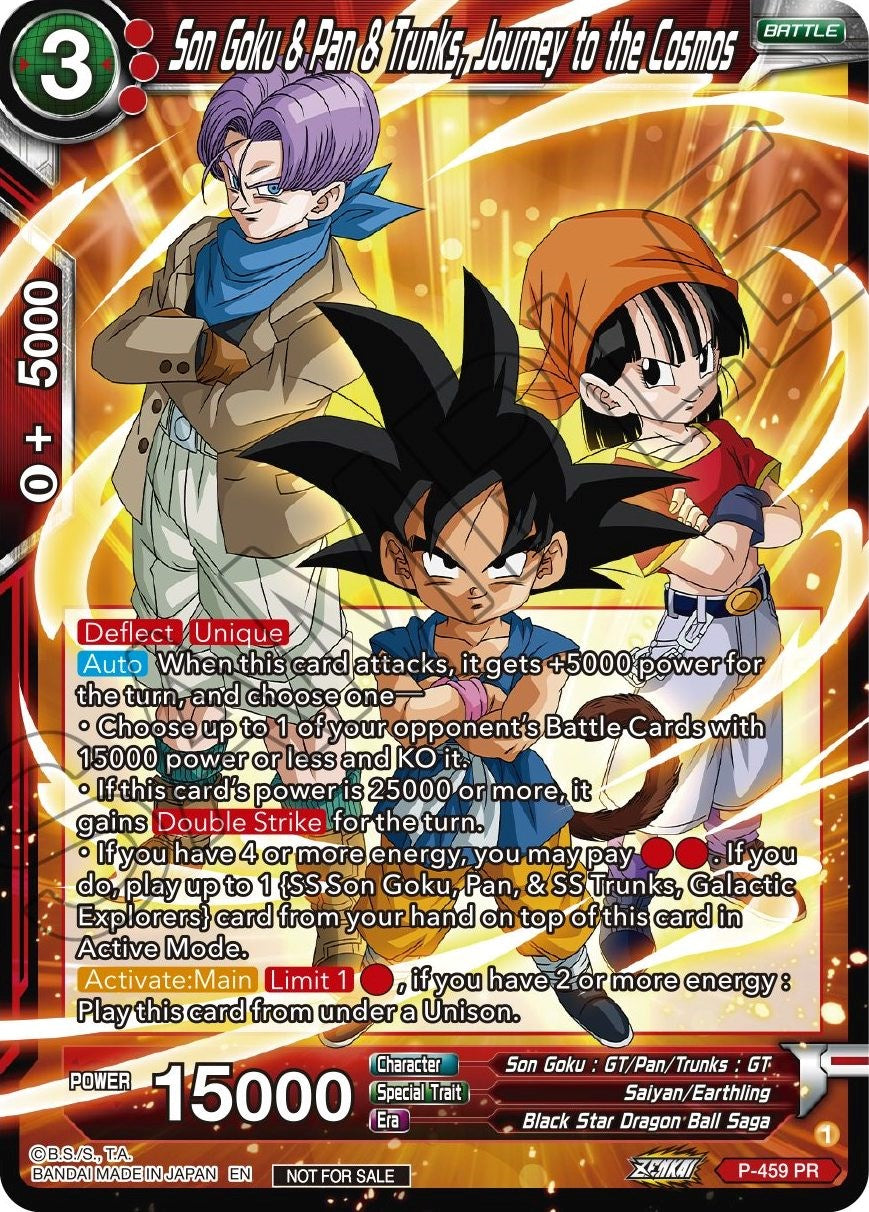 Son Goku & Pan & Trunks, Journey to the Cosmos (Z03 Dash Pack) (P-459) [Promotion Cards] | Dragon's Lair Comics and Fantasy Houston TX