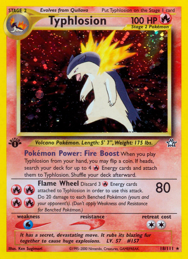 Typhlosion (18/111) [Neo Genesis 1st Edition] | Dragon's Lair Comics and Fantasy Houston TX