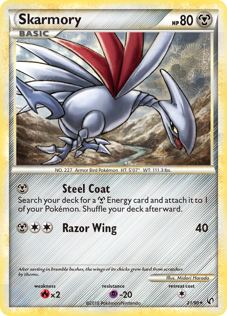 Skarmory (21/90) [HeartGold & SoulSilver: Undaunted] | Dragon's Lair Comics and Fantasy Houston TX