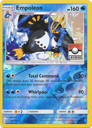 Empoleon (34/156) (League Promo) [Sun & Moon: Ultra Prism] | Dragon's Lair Comics and Fantasy Houston TX