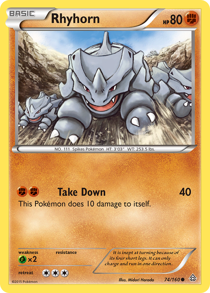 Rhyhorn (74/160) [XY: Primal Clash] | Dragon's Lair Comics and Fantasy Houston TX